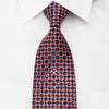 Indian Homme Rhinestone Silk Necktie Orange Squares On Navy 
