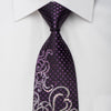 Indian Homme Rhinestone Silk Necktie Silver Scrolls On 