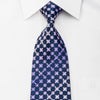 Indian Homme Rhinestone Silk Tie Purple Foulard On Navy With
