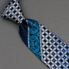 Indian Homme Silk Neck Tie Blue Stripes On Black With 