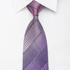 Indian Leaders Men’s Rhinestone Tie Purple Striped On Navy 