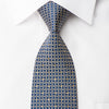 Indian Leaders Silk Tie Blue Geometric On Gold Sparkling 