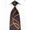 Jack Taylor Men’s Crystal Tie Orange Scrolls On Brown Black 