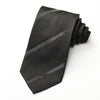 Lalanta Men’s Black Silk Tie Striped Jet Black Rhinestones 