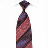 Lancetti Men’s Crystal Silk Necktie Ornate Burgundy Floral 