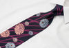 Lancetti Men’s Crystal Tie Modern Floral Design On Black - 1