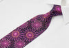 Lancetti Men’s Woven Silk Necktie Geometric Design On Purple