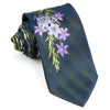 Lancetti Rhinestone Silk Neck Tie Floral Design On Dark 