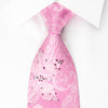 Lancetti Rhinestone Tie Butterflies On Pink Woven Silk - 1