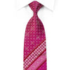 Leslie Vince Rhinestone Tie Geometric & Striped On Purple 