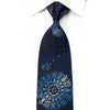 Levante Rhinestone Silk Necktie Cartouche Medallions On Navy
