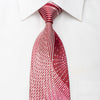 Louis Quatorze Men’s Silk Tie Geometric Curls On Burgundy 