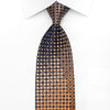 Louis Quatorze Men’s Silk Tie Orange Dots On Navy Blue 