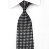 Louis Quatorze Men’s Silk Tie Silver Black Checkered 