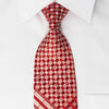 Louis Quatorze Rhinestone Necktie Burgundy Silver Checker 