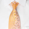 Louis Quatorze Rhinestone Tie Floral Scrolls On Yellow Pink 