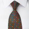 Louis Quatorze Silk Tie Orange Micro Dots On Brown Green 