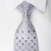 Maestro Rhinestone Silk Necktie Foulard Floral On Mauve With