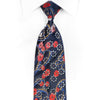 Man Road Men’s Rhinestone Tie Floral & Scrolls On Navy - 1