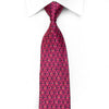 Manhatten Men’s Crystal Silk Tie Pink Geometric On Navy With