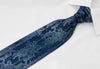 Masculin Men’s Rhinestone Silk Necktie Paisley On Blue With 
