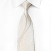 MCM Men’s Crystal Tie Waves On White Silk Sparkling With 