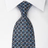 MCM Silk Neckie Dots On Blue With Rhinestones - 1