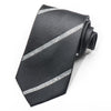 Men’s Elegant Black Silk Tie Striped Sparkling Crystal 