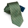 Men’s Silk Neck Tie By Michel Angelo Brown Stripes On Green 