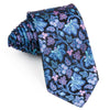 Men’s Silk Tie By Perry Ellis Floral Design On Navy Black 