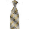 Metro City Men’s Crystal Silk Necktie Silver Gold Damask On 