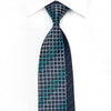 Metro City Men’s Silk Crystal Tie blue Trellis On Black With