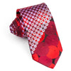 Metro City Mens Silk Neck Tie Red Burgundy Circles & Dots 