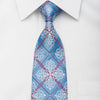 Metro City Rhinestone Necktie Burgundy Checker & Cartouche 