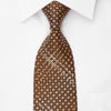 Metro City Rhinestone Necktie Golden Foulard Design On Brown