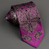 Metro City Silk Neck Tie Black Gold Damask Design On Purple 