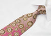 Metro City Silk Necktie Golden Floral On Purple With 