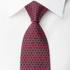 Metro City Silk Necktie Red Trellis On Blue With Red 