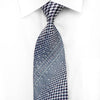 Micheal Angelo Men’s Rhinestone Tie Silver Navy Blue Wave 