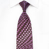 Michiko Koshino Men’s Crystal Silk Necktie Purple Geometric 