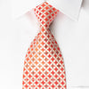 Michiko Koshino Rhinestone Silk Tie Orange Geometric On 