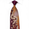 Mila Schon Men’s Crystal Silk Necktie Gold Acanthus Scrolls 
