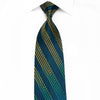 Mila Schon Men’s Crystal Silk Necktie Teal Green Yellow 