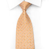 Mila Schon Men’s Rhinestone Silk Necktie Circles On Orange 
