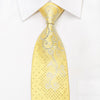 Mila Schon Men’s Silk Tie Scrolls On Yellow Sparkling With 
