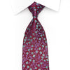 Mila Schon Men’s Silk Tie Teal Floral On Purple Crystal 