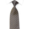 Mila Schon Rhinestone Silk Necktie Gold Filigree On Navy 