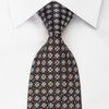 Mila Schon Rhinestone Silk Necktie Quatrefoil On Black With 