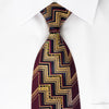 Mila Schon Rhinestone Silk Necktie Yellow Chevron On 