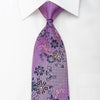 Mila Schon Silk Necktie Floral On Purple Sparkling With 